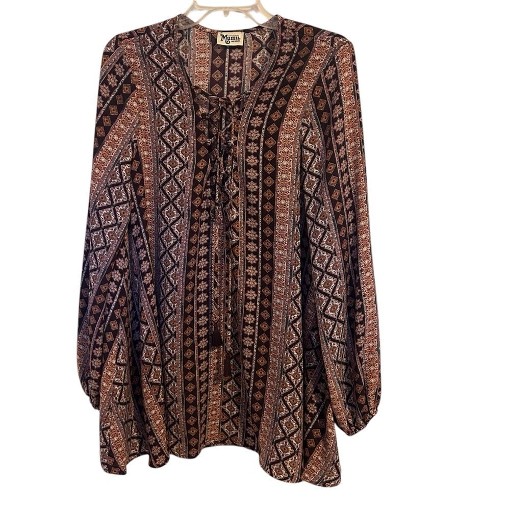 Show Me Your Mumu Boho Lightning Bird Tunic or Mini Dress Hippie Bohemian Medium